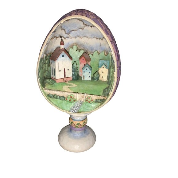 Jim Shore Heartwood Creek Small Town Big Blessing Egg Figurine 4007545 - Picture 1 of 13